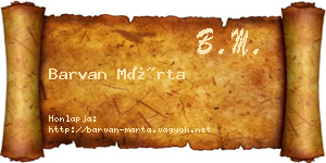Barvan Márta névjegykártya